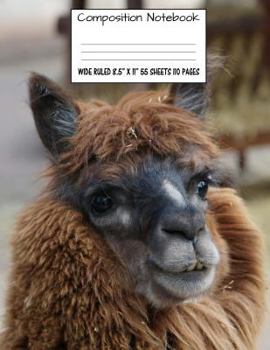 Paperback Composition Notebook: Wide Ruled Alpaca Cute Composition Notebook, Girl Boy School Notebook, College Notebooks, Composition Book, 8.5" x 11" Book