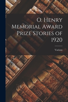 Paperback O. Henry Memorial Award Prize Stories of 1920 Book