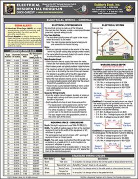 Pamphlet Electrical Residential Rough-In Quick-Card Based on the 2017 NEC and 2015 IRC Book