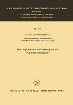 Paperback Das Tätigkeits- Und Anforderungsbild Des »Operations Research« [German] Book