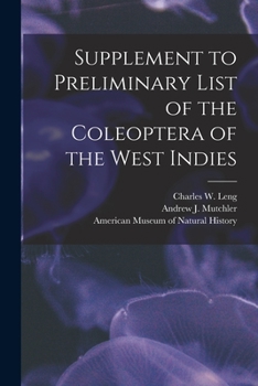 Paperback Supplement to Preliminary List of the Coleoptera of the West Indies Book