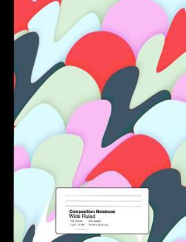 Paperback Composition Notebook Wide Ruled 7.44 X 9.69 Inches 100 Sheets / 200 Pages: Abstract Red Pink Camo Splatter Book