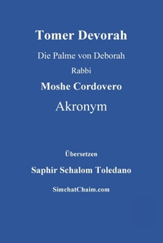 Paperback Tomer Devorah - Die Palme von Deborah [German] [Large Print] Book