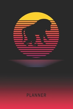 Paperback Planner: Baboon 2 Year Weekly Planning Organizer - 2020 - 2021 - Retro Vintage Vaporwave Sunset Cover - January 20 - December 2 Book