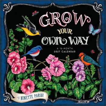 Grow Your Own Way | 2027 12 x 24 Inch (Hanging) Monthly Square Wall Calendar | Featuring the Artwork of Ninette Parisi | Plastic-Free | Hopper Studios | Painters Paintings Illustration