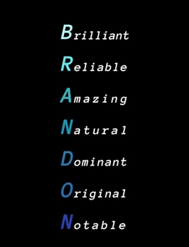 Brandon: Inspiring composition notebook gift for boy, son or man | Name personalized present | Elegant wide ruled paper | Standard size perfect for school, college or university