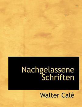 Paperback Nachgelassene Schriften [Large Print] Book