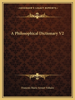 Paperback A Philosophical Dictionary V2 Book