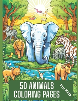 Paperback 50 Animals Coloring Pages for Kids Book