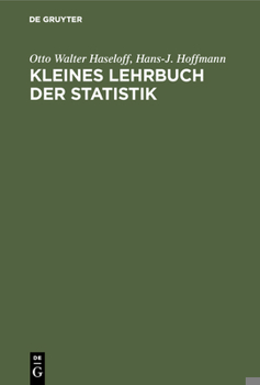 Hardcover Kleines Lehrbuch der Statistik [German] Book