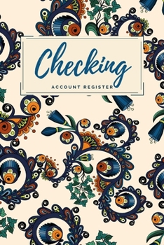 Paperback Checking Account Register: Navy Blue/Cream Abstract Checkbook Register, Personal Debit/Credit Expense Tracker, Banking Logbook Book