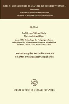 Paperback Untersuchung Des Kurzhubhonens Mit Erhöhten Umfangsgeschwindigkeiten [German] Book