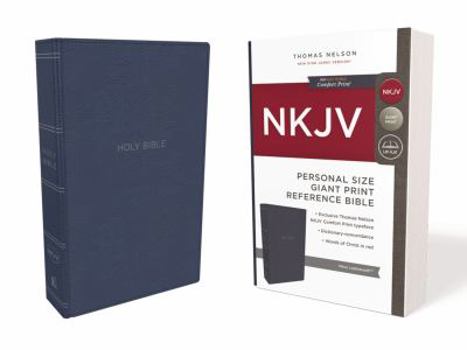 Paperback NKJV, Reference Bible, Personal Size Giant Print, Imitation Leather, Blue, Red Letter Edition, Comfort Print [Large Print] Book