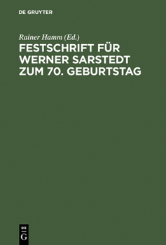 Hardcover Festschrift Für Werner Sarstedt Zum 70. Geburtstag [German] Book