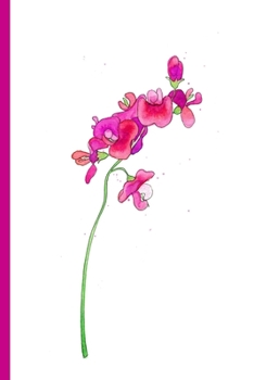 Notes: A Blank Lined Journal with Watercolor Sweet Pea Cover