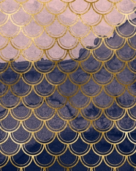 Blush and Navy Mermaid Scales Composition Notebook - Large Unruled Notebook - 8x10 Blank Notebook (Softcover Journal / Notebook / Sketchbook / Diary)