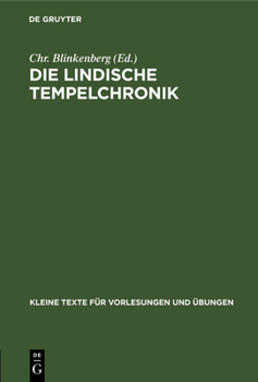 Hardcover Die Lindische Tempelchronik [Greek, Ancient (To 1453)] Book