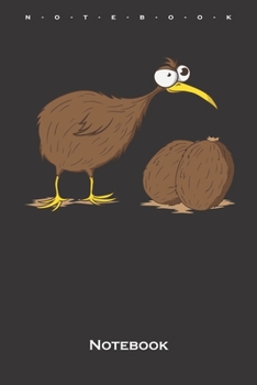 Crazy Kiwi bird with 2 Kiwi fruits Notebook: Dot Grid Journal/Logbook for animal friends, who love the flightless kiwi bird from New Zealand