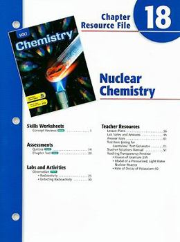 Paperback Holt Chemistry Chapter 18 Resource File: Nuclear Chemistry Book