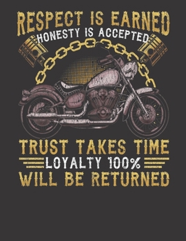 2020 Motorcycle Calendar and Planner For Bikers: Vintage Motorcycle Biker Respect Honesty Trust Loyalty | December 2019 - December 2020 | 8.5 X 11" ... | Family | Work | School |Rider| Art | Gift