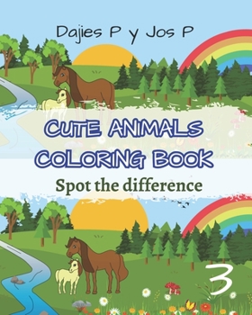Paperback Cute animals coloring book 3: Spot the differences Book