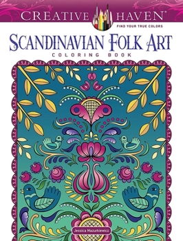 Paperback Creative Haven Scandinavian Folk Art Coloring Book