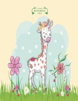 Notebook: Cute giraffe on yellow cover and Dot Graph Line Sketch pages, Extra large (8.5 x 11) inches, 110 pages, White paper, S