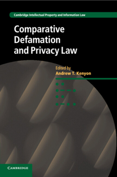 Comparative Defamation and Privacy Law - Book  of the Cambridge Intellectual Property and Information Law
