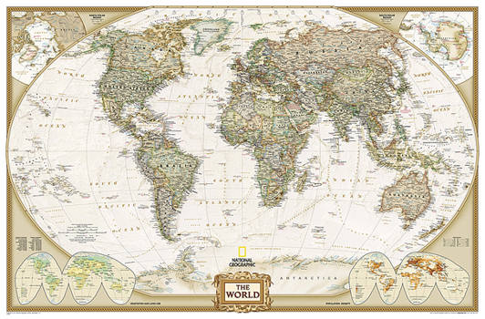 Map National Geographic World Wall Map - Executive - Laminated (Enlarged: 73 x 48 in) (National Geographic Reference Map) Book