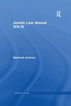 Paperback Jewish Law Annual (Vol 6) Book