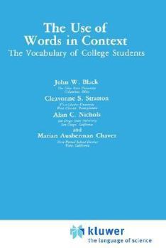 The Use of Words in Context: The Vocabulary of College Students - Book  of the Cognition and Language: A Series in Psycholinguistics