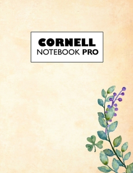 Paperback Cornell Notebook Pro: Large Note Taking System For School And University. College Ruled Pretty Light Notes. Beautiful Pastel Floral Cover - Book