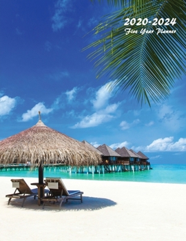 2020-2024 Monthly Planner: Large Five Year Planner (Tropical Beach)