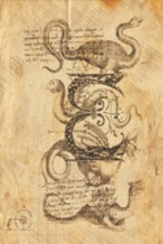 E: Classical Mythological Sea Serpents 6x9 Monogram Initial Lined Journal
