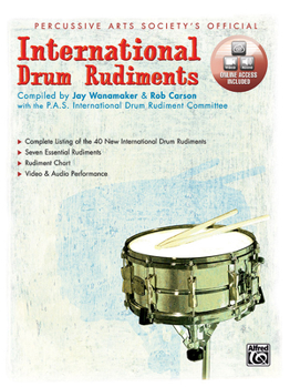 Paperback International Drum Rudiments: Book & Online Video/Audio Book