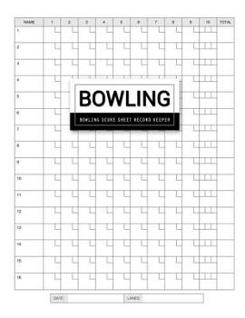 Paperback Bowling Score Sheet: Scouring Pad for Bowlers Game Record Keeper Notebook (16 Players Who Bowl 10 Frames) Book