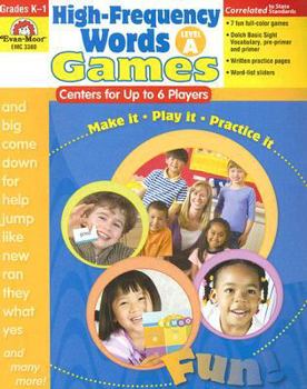 Paperback High-Frequency Words: Games, Grades K-1: Level A: Centers for Up to 6 Players Book