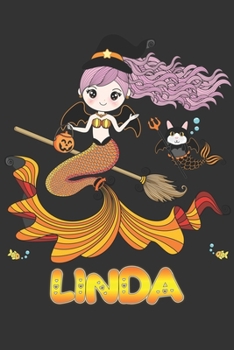 Paperback Linda: Linda Halloween Beautiful Mermaid Witch, Create An Emotional Moment For Linda?, Show Linda You Care With This Personal Book