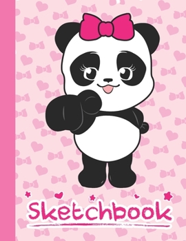 Paperback Sketchbook: Cute Blank Notebook for Sketching and Picture Space with Kawaii Panda Bear, Unlined Paper Book for Drawing, Journaling Book