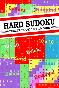 Paperback Hard Sudoku Puzzle Books: 10x10 Grid Extreme Sudoku for Adults Large Print 1 Per Page Book