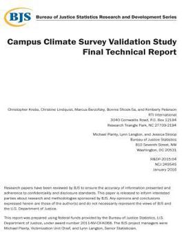 Paperback Campus Climate Survey Validation Study Final Technical Report Book