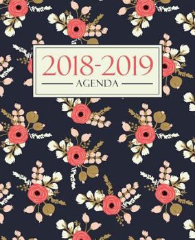 Agenda 2018-2019: 190 x 235 mm : Agenda 2018-2019 semana vista español : 160 g/m² : Agenda semanal 12 meses: Estampado floral 3704