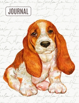 Big Fat Bullet Style Journal Notebook Cute Basset Hound: Huge Dot Grid Book For Journaling Over 300 Numbered Pages (Dog Lovers Series)