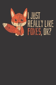 Notebook: Foxes Animal Fox Lover Vintage Gift Dot Grid 6x9 120 Pages