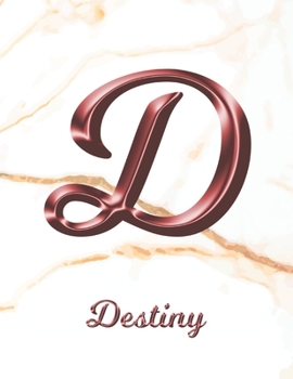 Destiny: 1 Year Weekly Planner with Note Pages (12 Months) | White Marble Rose Gold Pink Effect Letter D | 2020 - 2021 | Week Planning | Monthly ... | Plan Each Day, Set Goals & Get Stuff Done