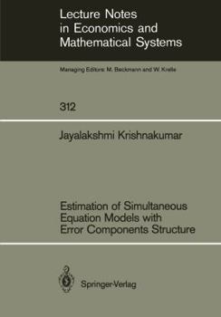 Paperback Estimation of Simultaneous Equation Models with Error Components Structure Book