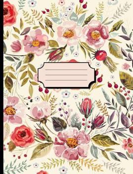 Paperback Pretty Watercolor Flowers Cream Notebook Book