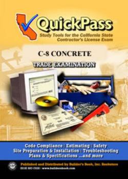 Paperback QuickPass Study Tools for the C-8 Concrete License Examination - Study Guide Book