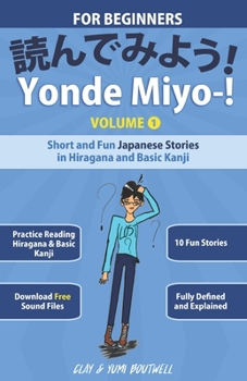 Paperback Yonde Miyo-!: Short and Fun Japanese Stories in Hiragana and Basic Kanji Book