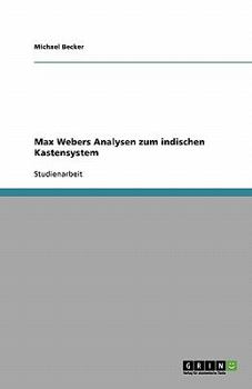 Paperback Max Webers Analysen zum indischen Kastensystem [German] Book